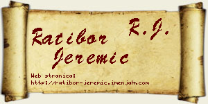 Ratibor Jeremić vizit kartica